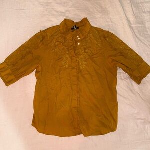 J. Crew Goldenrod Embroidered Top